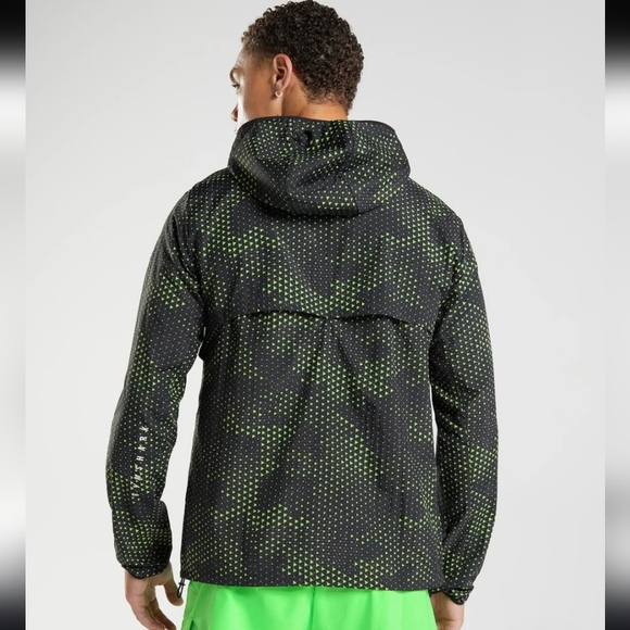 Gymshark Sport Windbreaker Jacket Men's Size Medium Fluo Lime Green Black A2A7I - Picture 9 of 9